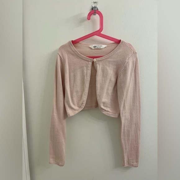 Pink flower skirt with ballerina top and light pink cardigan. - Picture 3 of 3